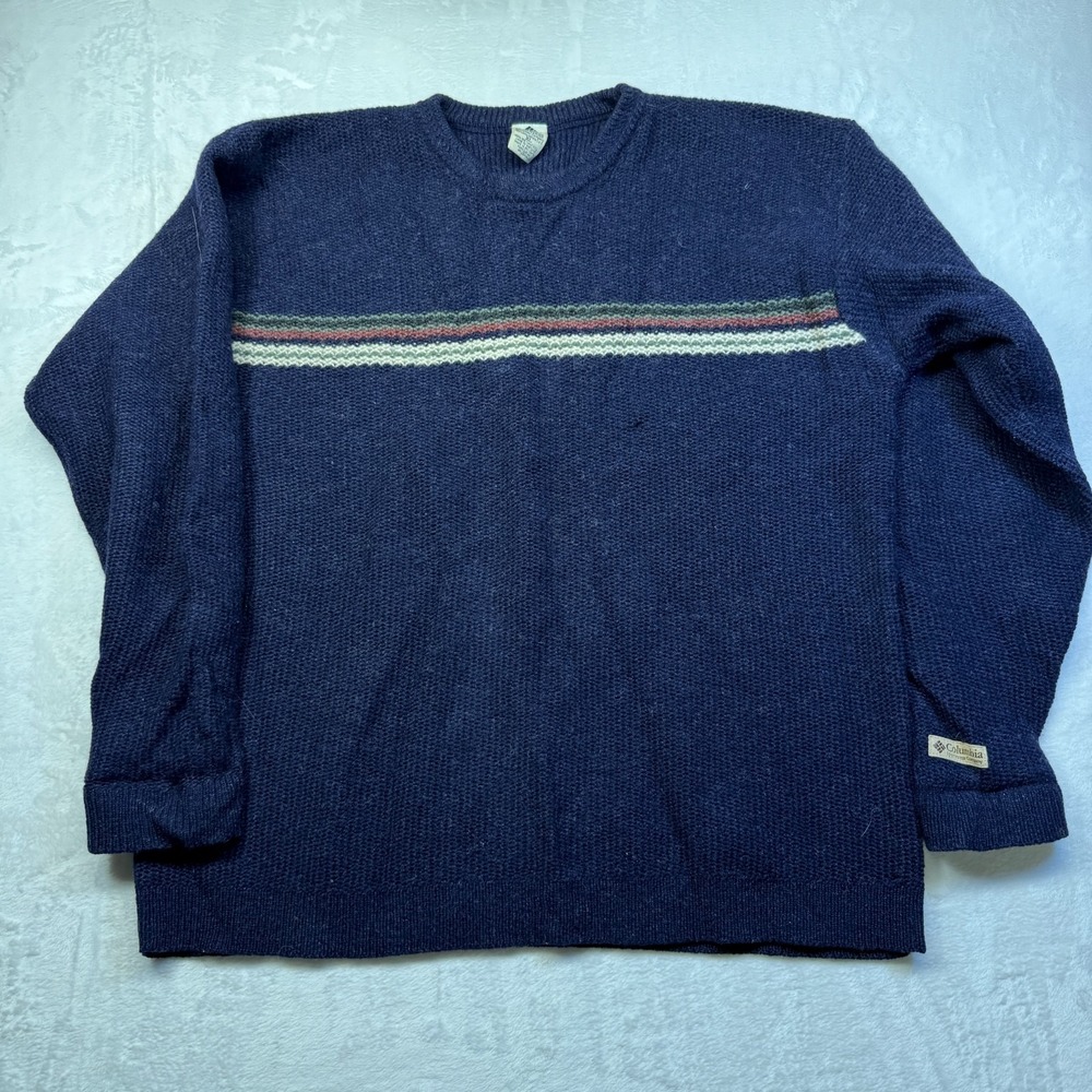VTG Mens Columbia Shetland Wool Crewneck Sweater Size XL See‎ Pics